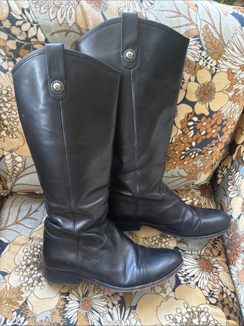 Frye Women's Tall Black Leather Riding Boots - Sz 8